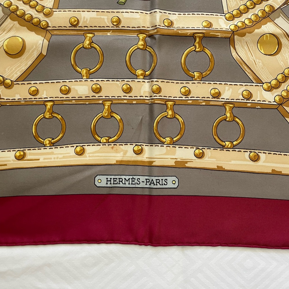 HERMES Aux Champs 1970 Silk Scarf Designed By Caty Latham - Picture 6 of 11